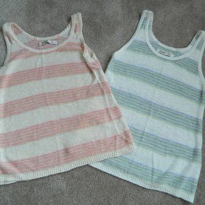 LOT of 2 OLD NAVY LINEN/RAYON TANK SWEATERS SIZE XS